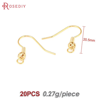 Crochets de boucles d'oreilles en laiton imitation rhodium couleur or 18 carats pour femmes, accessoires de bijoux à faire soi-même, vente en gros