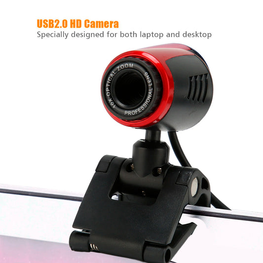 Webcam HD USB 2.0 avec microphone, caméra Web 360 degrés pour ordinateur portable, compatible Skype/MSN
