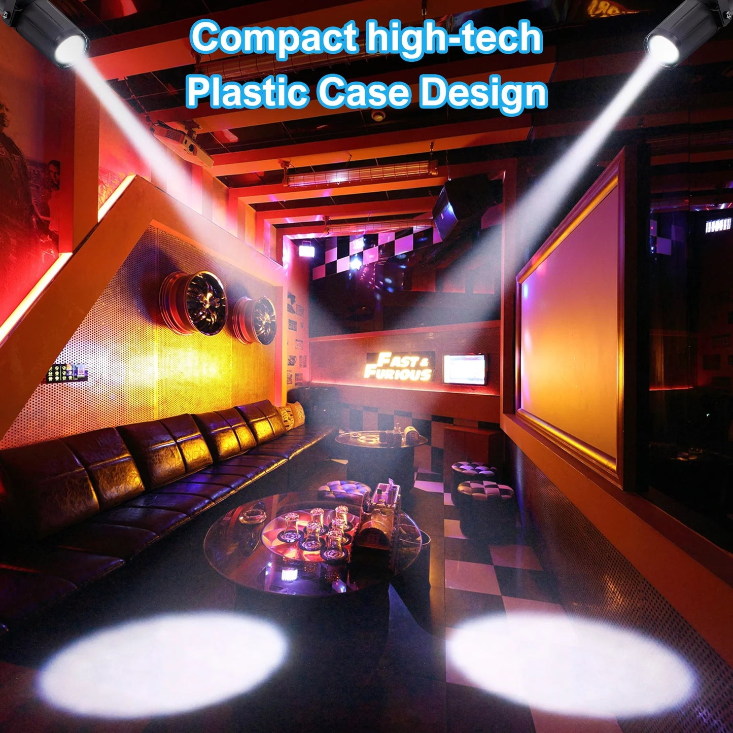 U'King 2PCS LED Beam Pinspot Light 3W Super Bright Spotlight Lamp Mirror Balls Stage Light Effect for DJ Disco Party KTV Wedding
