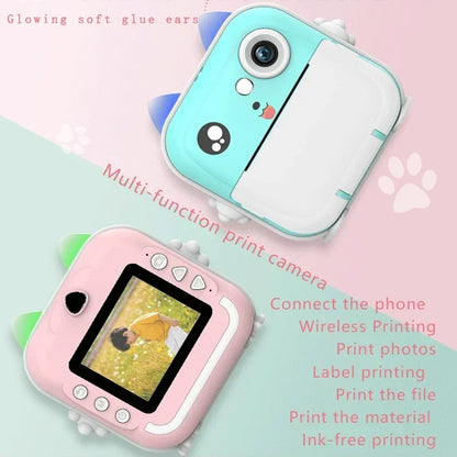 Digital Camera Toys Kids Instant Print Thermal Print Camera Instant Print Photo Video with 32G Memory Card Kids 1080P HD