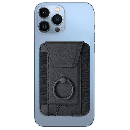 Magsafe Phone Wallet Card Holder with Ring Stand Flap Cover Pu Leather Wallet Magnetic Phone Case for Iphone 12 13 14 15 16 Pro
