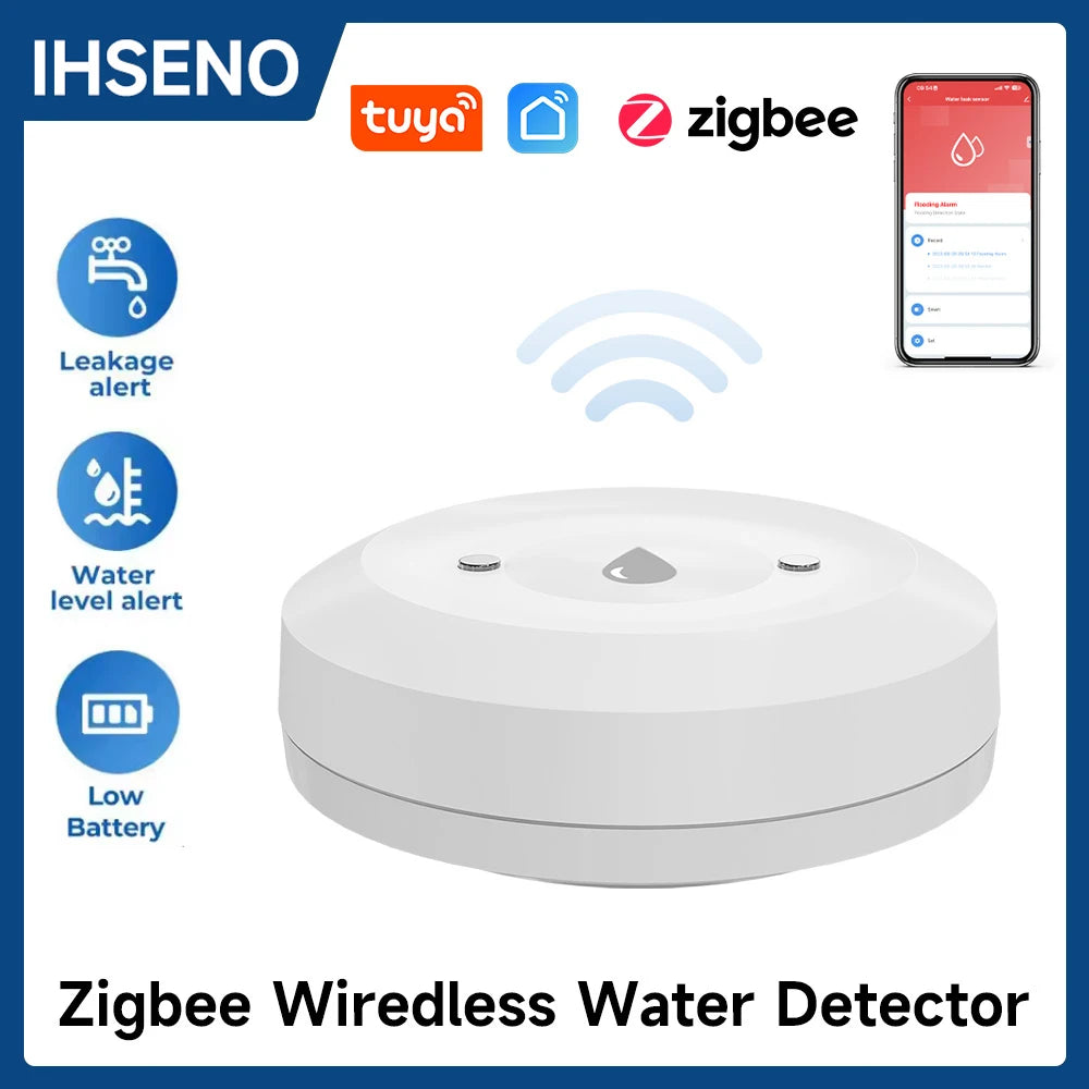 Détecteur de fuite d'eau TUYA Zigbee, capteur d'inondation d'eau, application Smart Life, surveillance à distance, alarme d'inondation, protection de sécurité contre les débordements