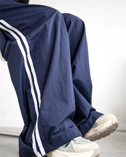 Pantalon ample taille haute pour femme, style streetwear, style hip-hop, décontracté, avec cordon de serrage, collection 2025