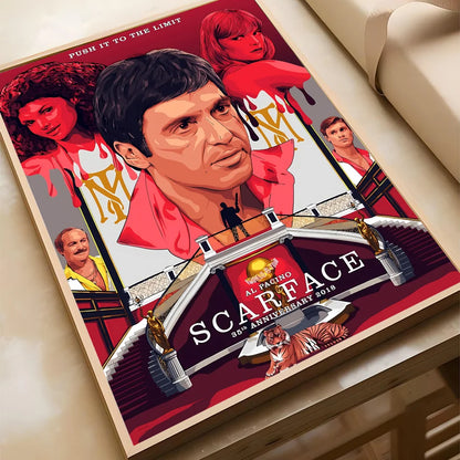 1 affiche S-Scarface imprimée en papier, décoration pour la maison, le salon, la chambre à coucher, l'entrée, le bar, le café