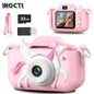 INOCTI Kids Digital Camera, Toddler Video Camera, 1080P HD Dual Lens, For 3-12 Year Old Girls Christmas Birthday Gifts Toys