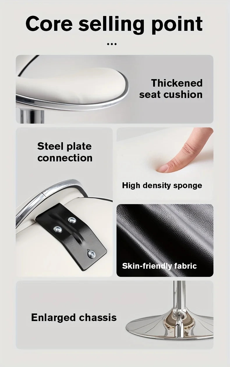 Adjustable Artistic Bar Stool with High Back - Sleek, Ergonomic Seating for Home Bars and Kitchen Islands