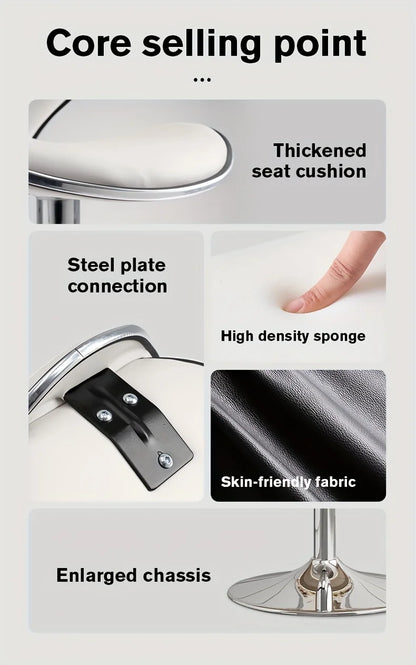 Adjustable Artistic Bar Stool with High Back - Sleek, Ergonomic Seating for Home Bars and Kitchen Islands