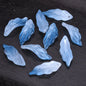Lot de 10 pétales longs en forme de feuille, 34 x 12 mm, perles en verre de cristal faites à la main, pour la fabrication de bijoux, loisirs créatifs
