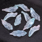Lot de 10 pétales longs en forme de feuille, 34 x 12 mm, perles en verre de cristal faites à la main, pour la fabrication de bijoux, loisirs créatifs