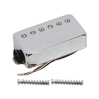 FLEOR 1PCS Ceramic Magnet LP Humbucker Pickup Guitar Neck / Bridge Pickups Chrome 4-Wires