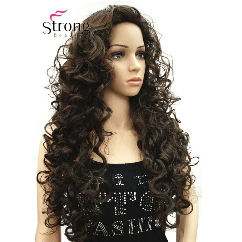 Strongbeauty Long Hair Curly Wavy Full Head Halloween Synthetic Wig Cosplay Costume Party Wigs