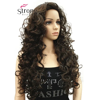Strongbeauty Long Hair Curly Wavy Full Head Halloween Synthetic Wig Cosplay Costume Party Wigs