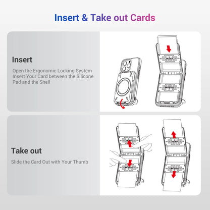 Magnetic Wallet & Card Holder with RFID Blocking Function for iPhone 16 15 14 Pro/ Pro Max/ 13 Pro Max/ 13 12 Pro MagSafe Wallet
