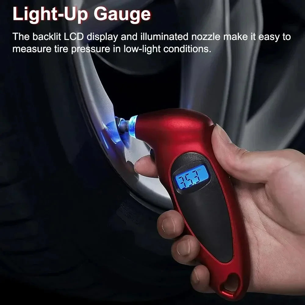 Mini manomètre numérique pour pneus de voiture, outil de diagnostic pour pneus de moto, écran LCD, jauge de pression des pneus, PSI, kPa