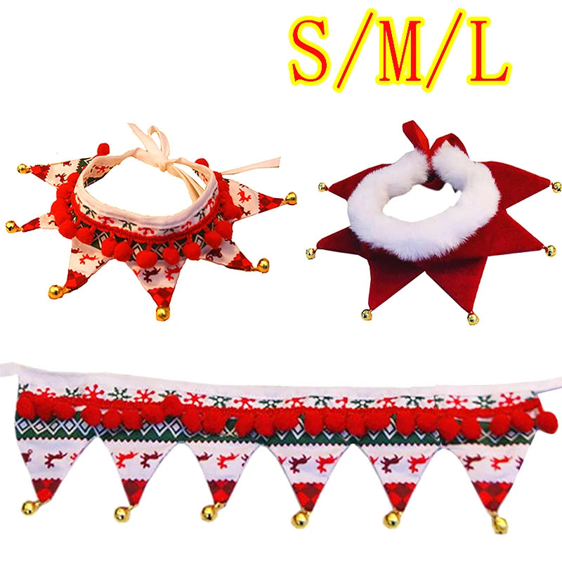 Accessoires de Noël pour chien, écharpe de Noël pour chien, chat, bavoir pour chiot, collier pour animal de compagnie, collier pour petit chien, fête de vacances, accessoires de toilettage