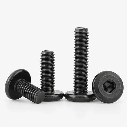 Lot de 10, 20 ou 50 vis à tête plate hexagonale à six pans creux en acier au carbone noir M3 M4 M5 M6 M8 pour meubles