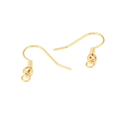 Crochets de boucles d'oreilles en laiton imitation rhodium couleur or 18 carats pour femmes, accessoires de bijoux à faire soi-même, vente en gros