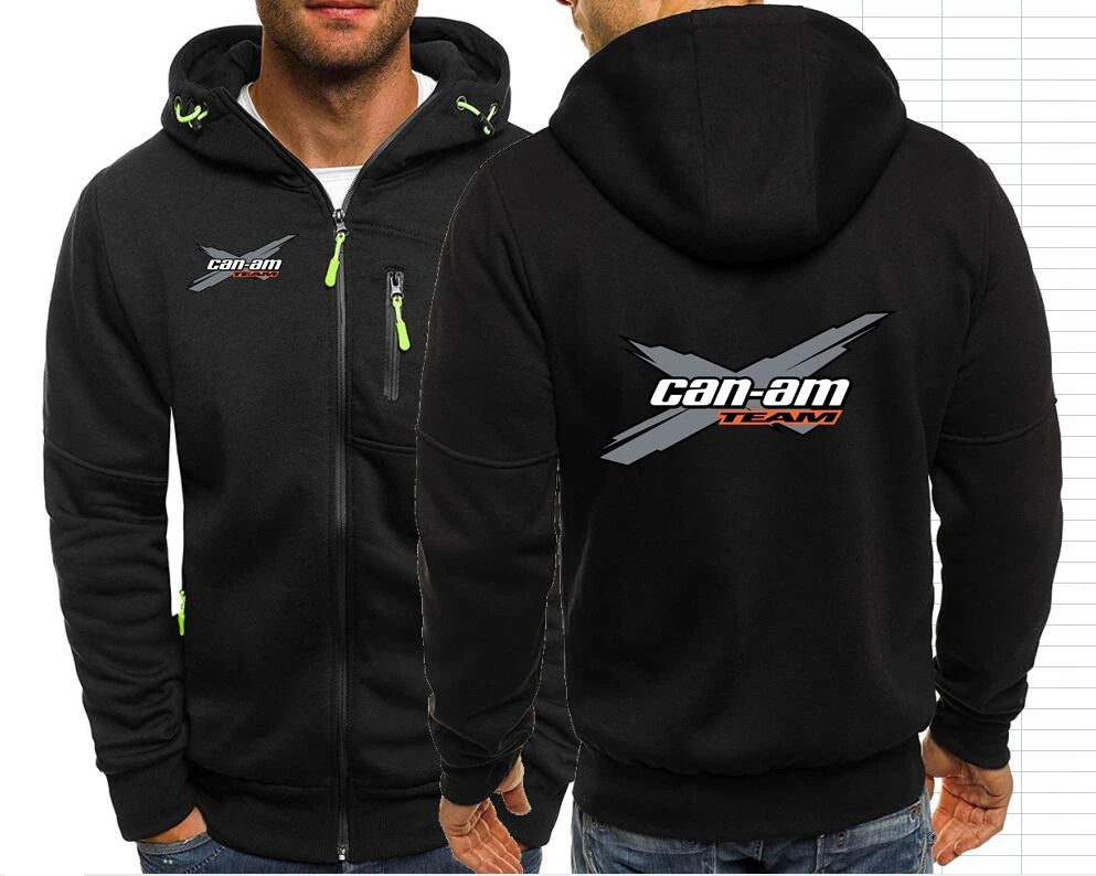Can Am Off Road Brp Atv Commander Utv Outlander Men's Jackets Hooded Coats Casual Zipper Sweatshirts Male Men Clothing Outerwear