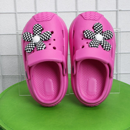 Chaussons de jardin pour enfants, jolies sandales à fleurs, sandales d'été pour garçons et filles, légères, tendance, antidérapantes, pour la plage
