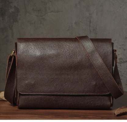 Sac à bandoulière NUKA en cuir véritable pour homme, style rétro, original, en cuir de vache, horizontal, à rabat, pour iPad 11 pouces