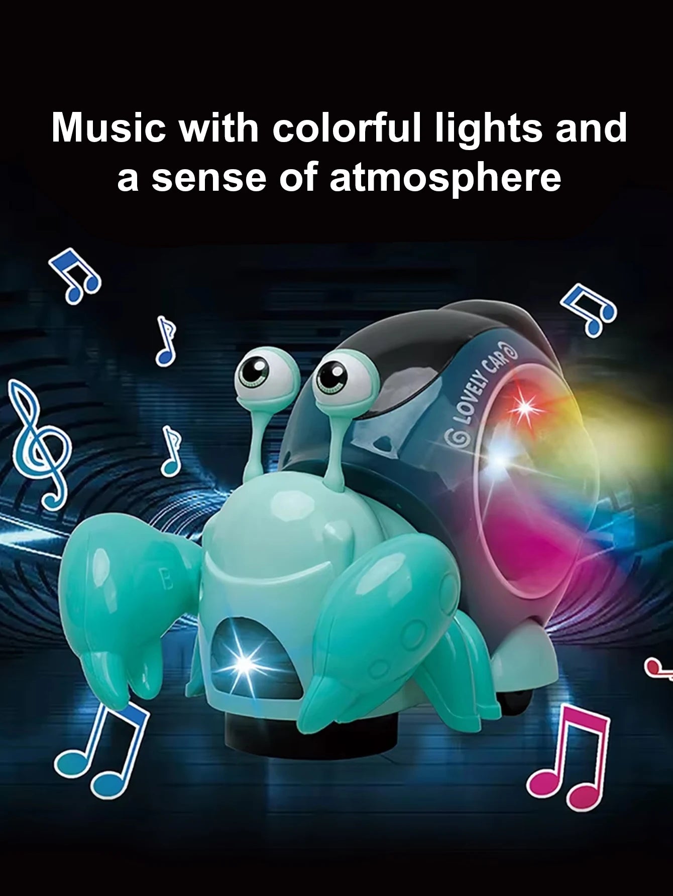 Children's electric universal snail hermit crab light music detachable electric puzzle early education toy without battery