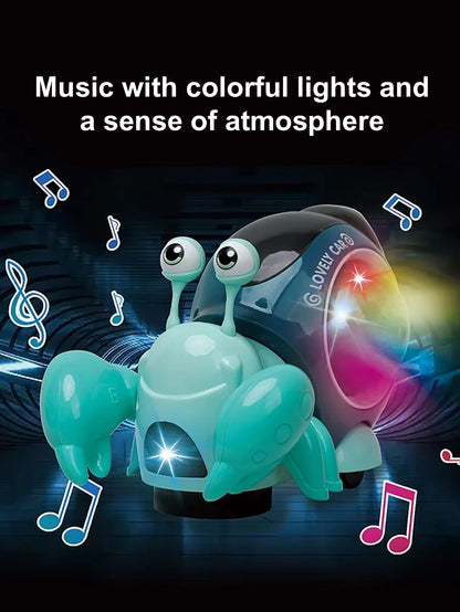 Children's electric universal snail hermit crab light music detachable electric puzzle early education toy without battery