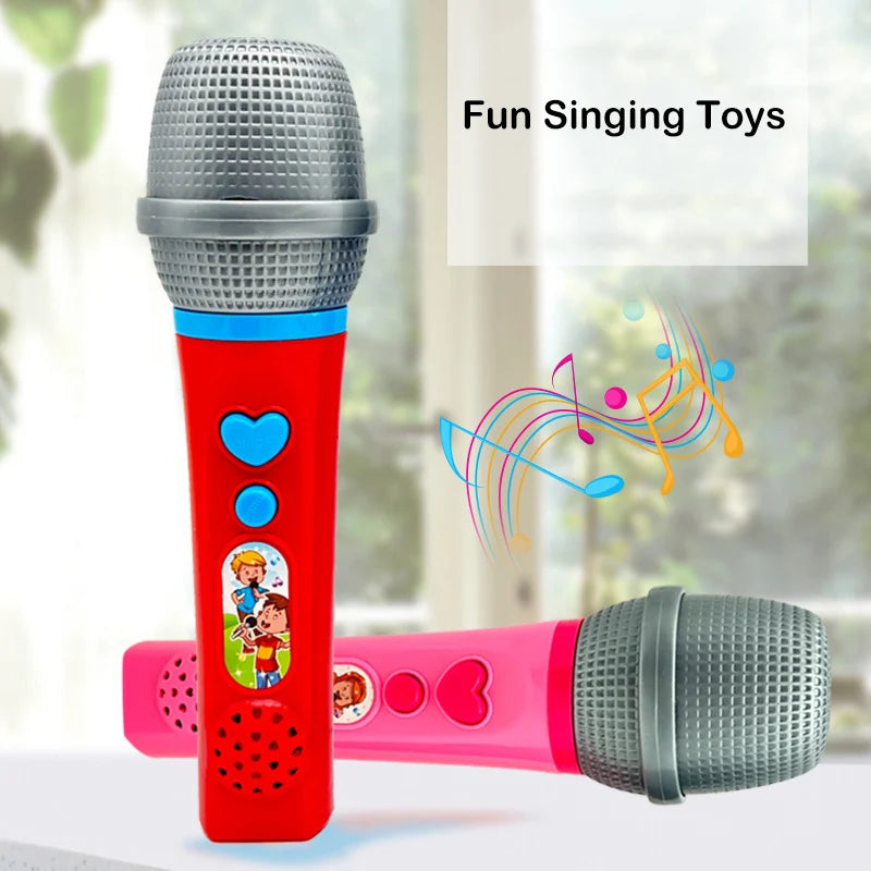 Children Cartoon Fun Singing Amplified Microphone Toys Baby Small Host Microphone Toys Education Enlightenment Singing Toys