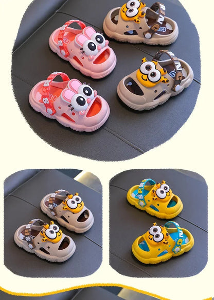 Sandales d'été mignonnes pour enfants, pantoufles confortables antidérapantes pour intérieur et extérieur, pour la plage et la maison, chaussures à enfiler pour garçons et filles