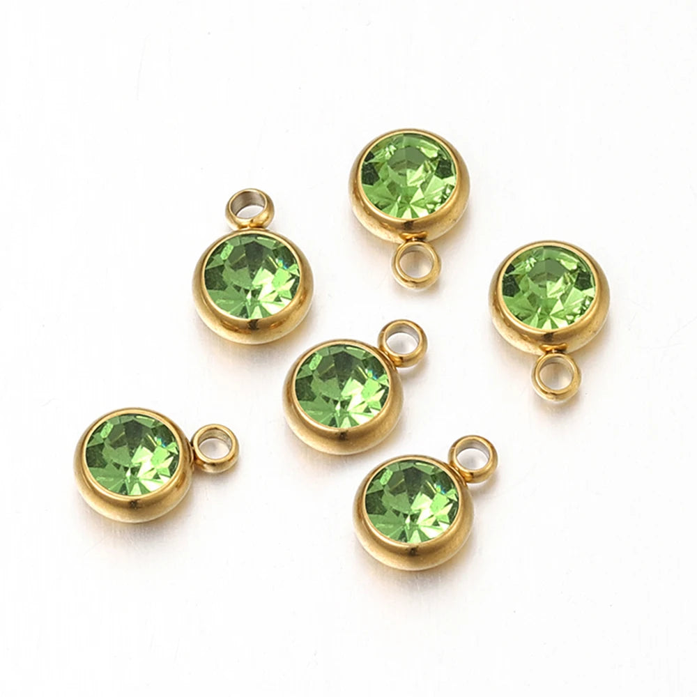 Lot de 20 breloques en acier inoxydable avec strass transparents et cristaux transparents pour la fabrication de bijoux, colliers, bracelets et autres accessoires.