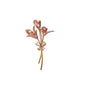 Rinhoo Luxury Pink Green Zircon Tulip Flower Brooch For Women Elegant Pearl Floral Lapel Pins Plant Button Badge Wedding Jewelry