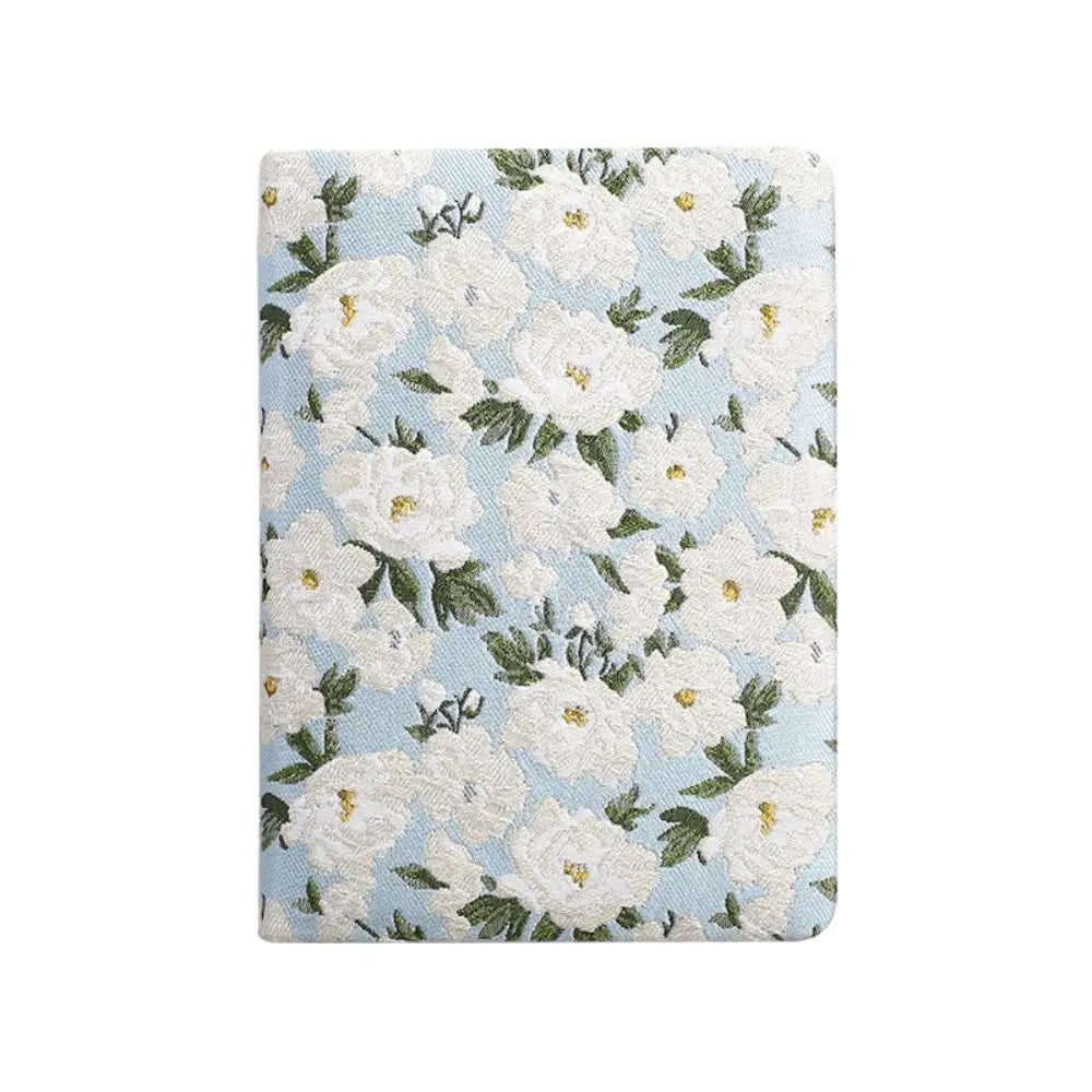 Carnet de notes vintage brodé, finition mate, élégant, imprimé, reliure en tissu de coton, carnet d'écriture pour étudiant Morandi