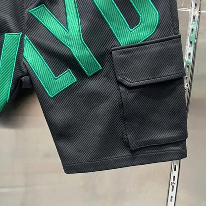 Summer Men's Casual Shorts Korean High-quality Green Twill Shorts Letter Embroidered Sports Pants Fashion Men's Clothing 2023