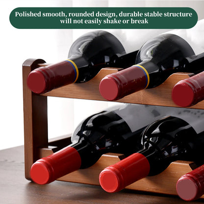 Wine Rack Wooden WineBottle Display Cabinet Holders Shelf Wine Showcases Countertop Wine Storage Rack Cellar Bar Accessories