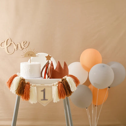 Happy Birthday Banner Handmade Tassel Pendant First Boys Girl Baby Shower Birthday Party Balloon Decoration Supplies Baby Gifts
