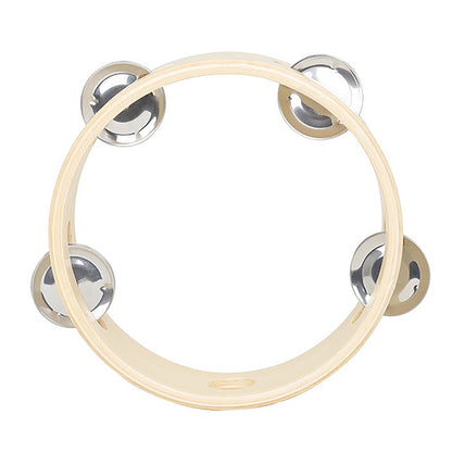 Tambourin à main en métal et bois de 15 cm, hochet à main, percussion, jeu de fête, jouet pour bébé, instrument de musique, cadeau pour enfants