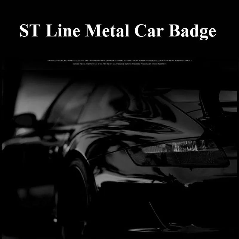 Autocollant 3D chromé noir pour aile de voiture, emblème ST Line, autocollant ST Line, accessoires