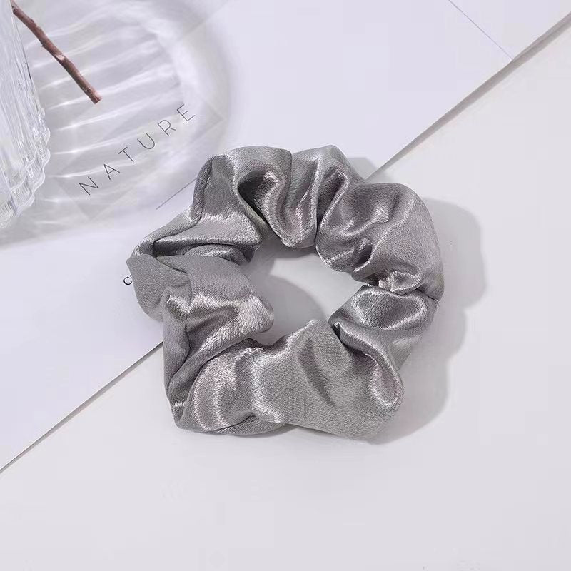 Solid Color Crystal Satin Large Intestine Hair Ring