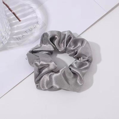 Solid Color Crystal Satin Large Intestine Hair Ring