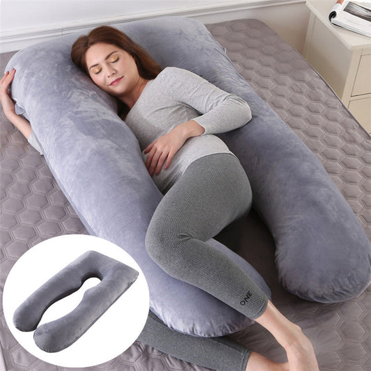 Oreiller de soutien pour dormir en été pour femmes enceintes, oreiller de maternité en forme de U, en soie glacée