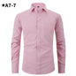 Men's Business Formal Solid Color Polo Collar Plaid Shirt