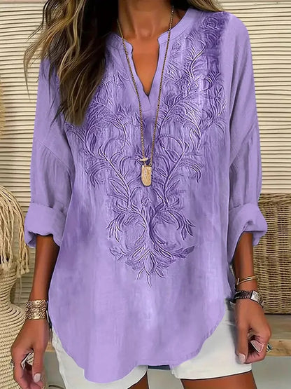 Women's 3D Digital Printing Fashion Round Neck Loose Shirt