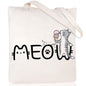 Cartoon Cat Printed Canvas Shoulder Bag Folding Hand Bag