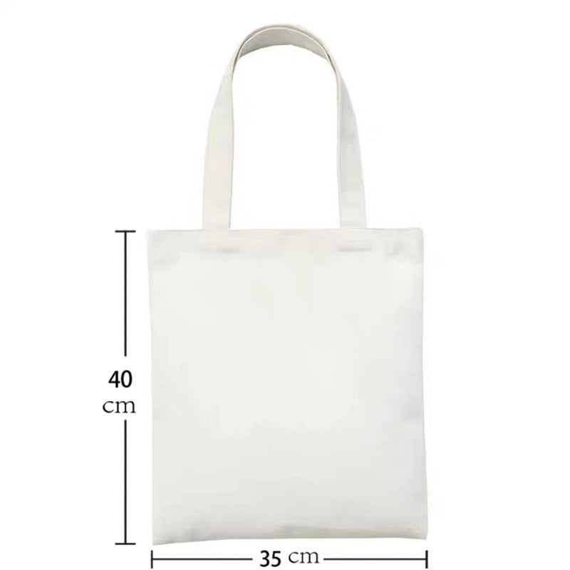Cartoon Cat Printed Canvas Shoulder Bag Folding Hand Bag
