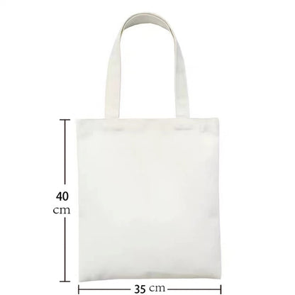 Cartoon Cat Printed Canvas Shoulder Bag Folding Hand Bag