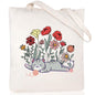 Cartoon Cat Printed Canvas Shoulder Bag Folding Hand Bag