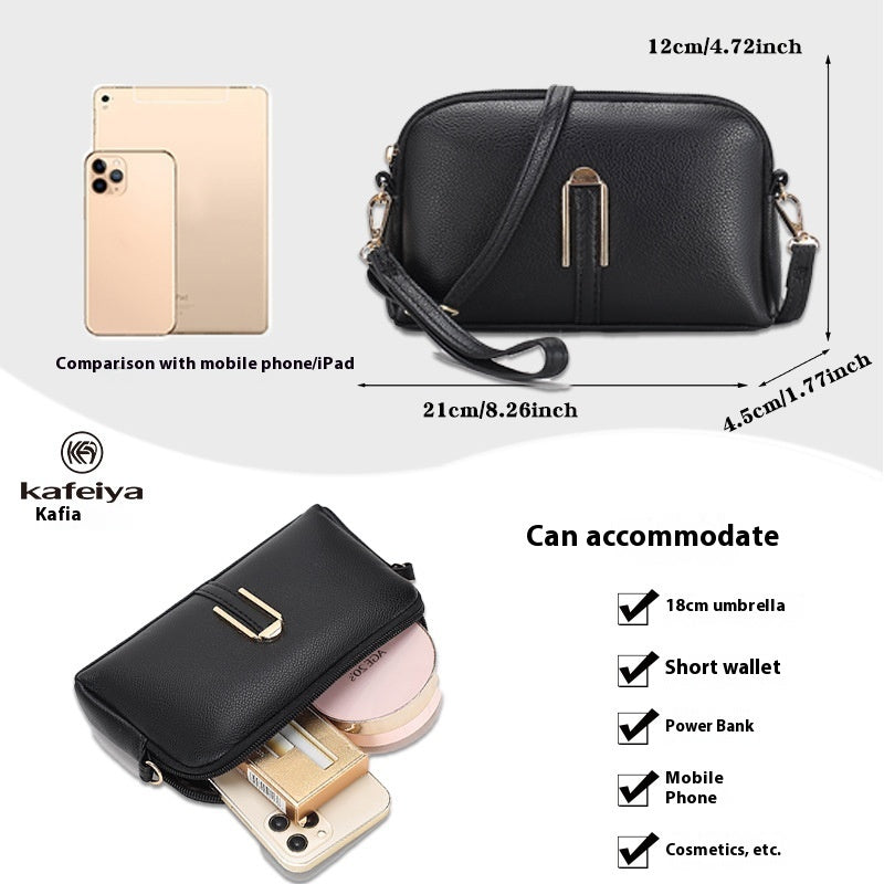 Sac messager simple pour téléphone portable de couleur unie pour femme