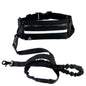 Laisse mains libres pour chien, ceinture de promenade et de dressage pour animaux de compagnie avec élastique absorbant les chocs, laisse pour grands chiens jusqu'à 82 kg, poche pour téléphone et porte-bouteille d'eau