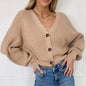 Casual Solid Color Buttons Knitwear Cardigan Sweater
