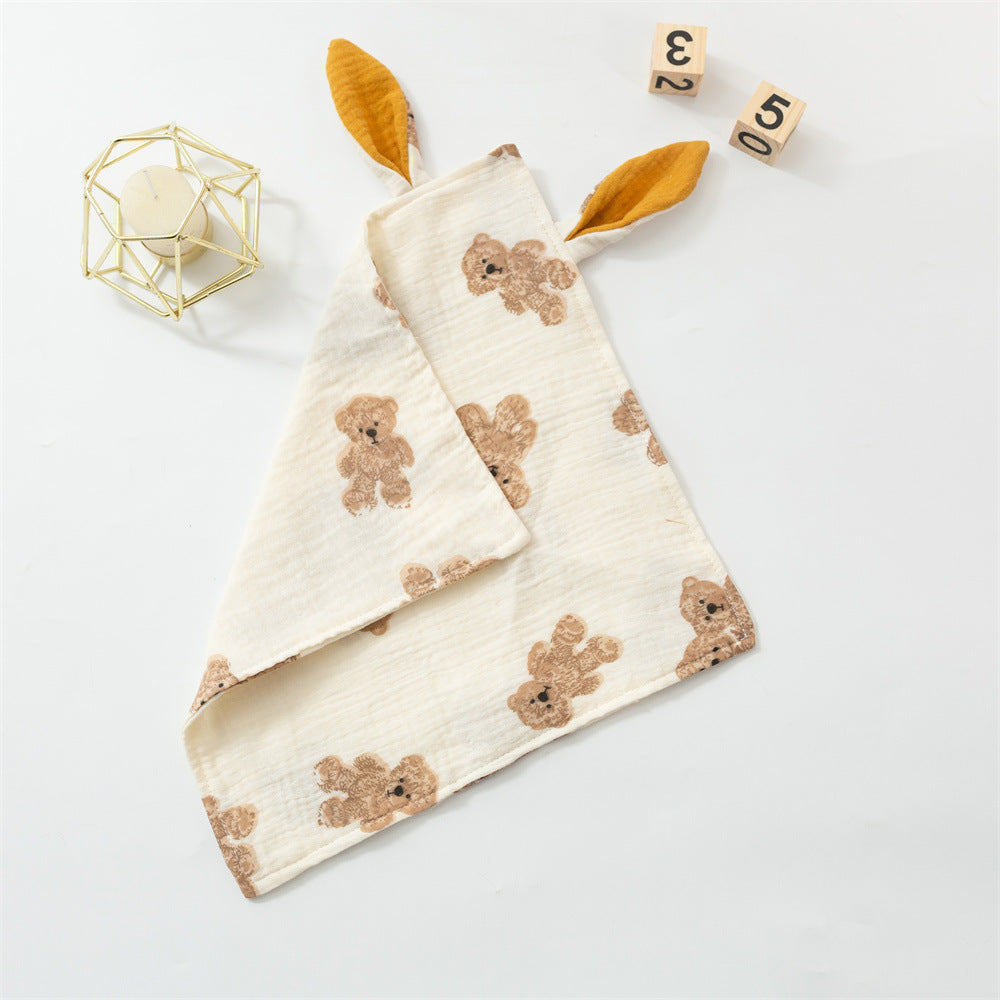 Baby Rabbit Ears Appeasing Towel Cotton Cloth To Sleep With Hug Blanket