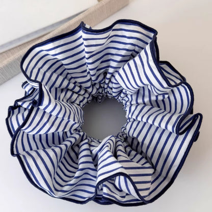 Blue Striped Large Intestine Hairband Ball Head Fabric